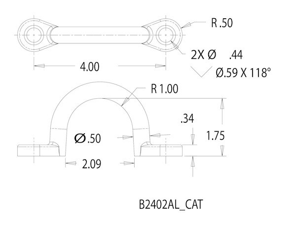 Buyers Products Tie Down Anchor, Surface Mount, Rated to 800 Pounds, Corrosion Resistant, 2-1/8 Inch Opening Width and 1-3/4 Inch Depth – B2402AL