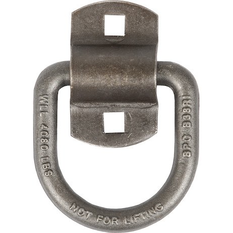 Buyers Products D-Ring, 1/2 Inch Ring Diameter, Single, With 2 Hole Bracket – B38PKGD