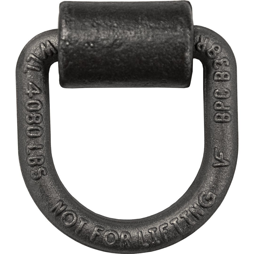 Buyers Products D-Ring, 1/2 Inch Ring Diameter, 4080 Pound Working Load Limit, Steel, With 2 Hole Bracket, Single, Individually Packaged – B38WPKGD
