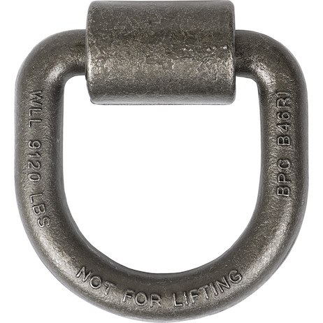 Buyers Products D-Ring, 3/4 Inch Ring Diameter, 9120 Pound Working Load Limit, Silver, Steel, With Weld-On Bracket, Single – B46