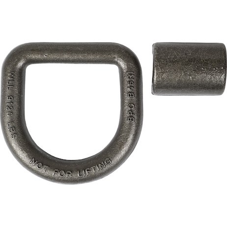 Buyers Products D-Ring, 3/4 Inch Ring Diameter, 9120 Pound Working Load Limit, Silver, Steel, With Weld-On Bracket, Single – B46