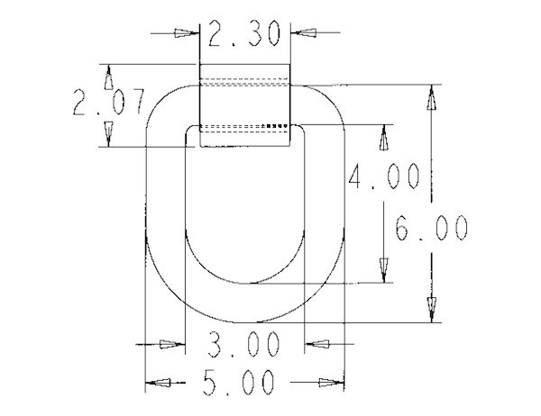 Buyers Products D-Ring, 1 Inch Ring Diameter, 4 Inch Height, With Weld-On Bracket, Steel – B50