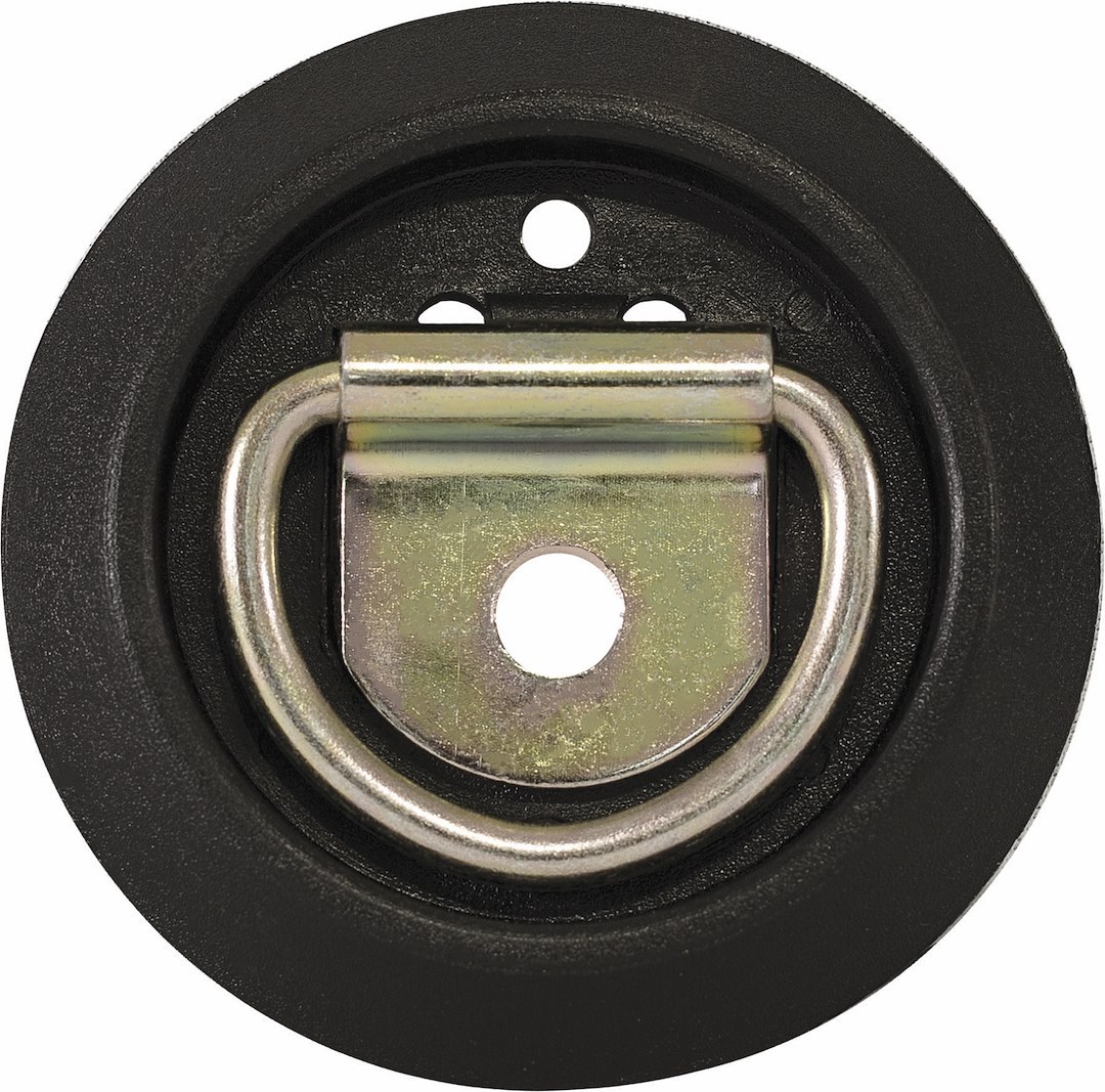 Buyers Products D-Ring, 1/4 Inch Pin, Rope Ring/ Not for Lifting, Zinc Plated Pin/ Plastic Pan, Black, Single – B705