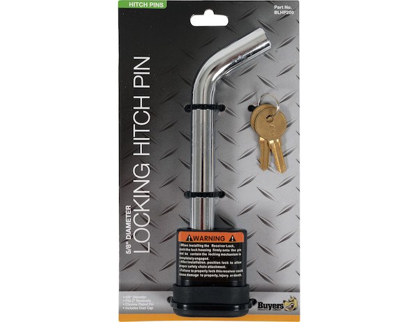 Buyers Products Trailer Hitch Pin, Bent Pin, 5/8 Inch Diameter, Use with 2-1/2 and 2 Inch Tube Size Receivers, With Keyed Lock, Steel – BLHP200