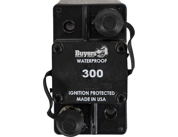 Buyers Products Circuit Breaker, 300 Amp, 42 Volt DC, Automatic Reset, 3.325 Inch Length X 1.875 Inch Width, Plastic, Black, Waterproof – CB300