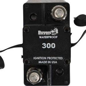 Buyers Products Circuit Breaker, 300 Amp, 42 Volt DC, Automatic Reset, 3.325 Inch Length X 1.875 Inch Width, Plastic, Black, Waterproof – CB300