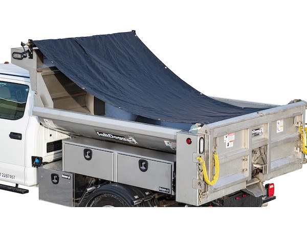 Buyers Products Tarpaulin, For 1 Ton and Super Duty Dump Trucks, Heavy Duty UV Resistant, 18 Foot Length X 7 Foot Width, Dark Grey – DTR7018