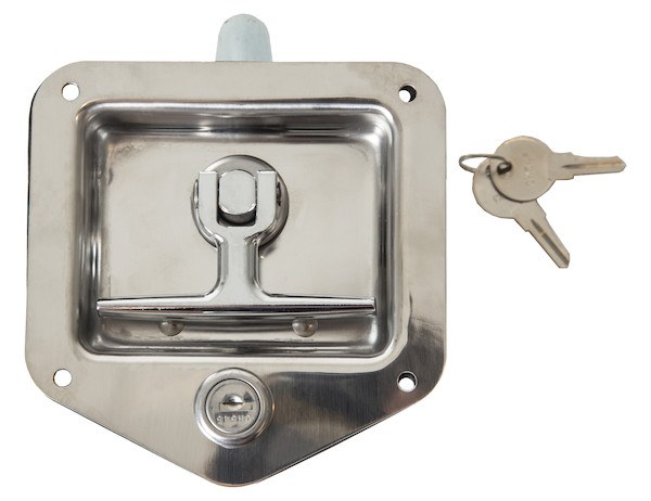 Buyers Products Door Latch Assembly, Aftermarket T-Handle, Mounts Into 3-7/8 X 3-5/16 Inch Recessed Opening – L8815
