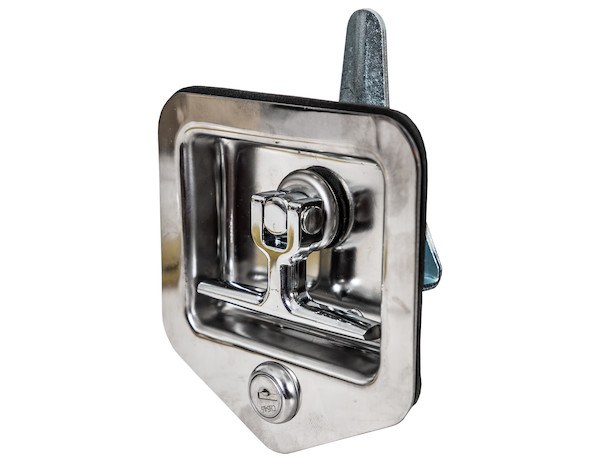 Buyers Products Door Latch Assembly, Aftermarket T-Handle, Carbon Steel, Bolt-On, Mounts Into 3-7/8 X 3-5/16 Inch Recessed Opening – L8855