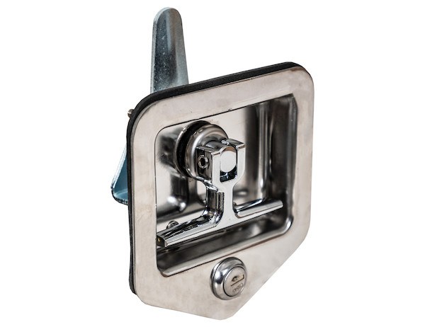 Buyers Products Door Latch Assembly, Aftermarket T-Handle, Carbon Steel, Bolt-On, Mounts Into 3-7/8 X 3-5/16 Inch Recessed Opening – L8855