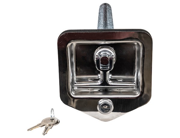 Buyers Products Door Latch Assembly, Aftermarket T-Handle, Carbon Steel, Bolt-On, Mounts Into 3-7/8 X 3-5/16 Inch Recessed Opening – L8855
