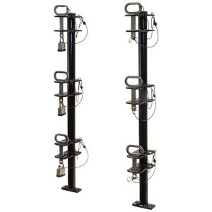 Buyers Products Tool Organizer, Bolt-On Mount to Open Trailer, Holds 3 Landscape Trimmers, Black, Steel, With Padlocks – LT13