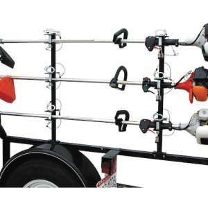 Buyers Products Tool Organizer, Bolt-On Mount to Open Trailer, Holds 3 Landscape Trimmers, Black, Steel, With Padlocks – LT13