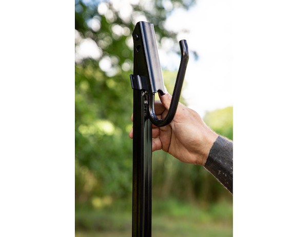 Buyers Products Tool Organizer, Bolt-On Mount to Open or Closed Trailer, Holds 1 Backpack Blower, Black, Steel, With Rubber Hold Down Strap – LT20
