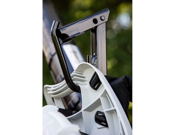 Buyers Products Tool Organizer, Bolt-On Mount to Open or Closed Trailer, Holds 1 Backpack Blower, Black, Steel, With Rubber Hold Down Strap – LT20