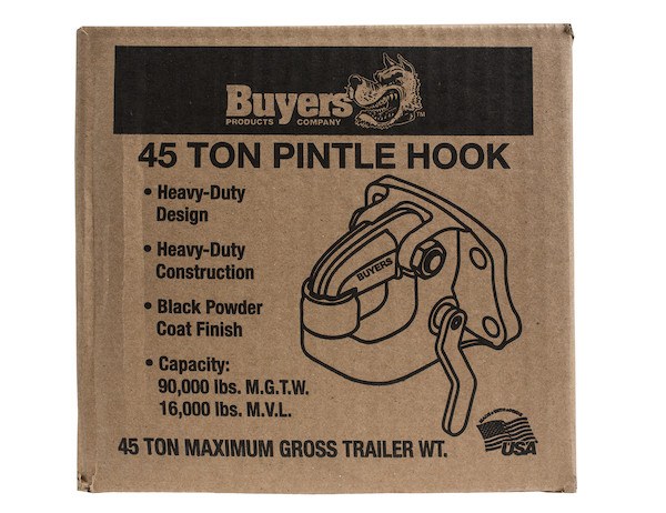 Buyers Products Pintle Hook, 90000 Gross Trailer Weight, 16000 Pound Gross Verticle Load, 2.38 to 3 Inch Drawbar Eye Inner Diameter – PH45
