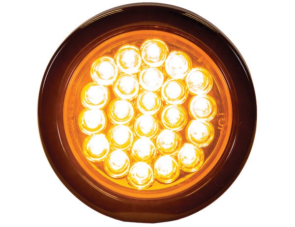 Buyers Products Warning Light, 4 Inch Round, Dome Style, Grommet Snap-IN, Strobe, Amber Lens, 12 – 24 Volts DC, With Grommet and PL3 Plug – SL40AR