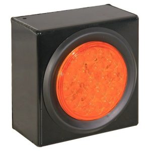Buyers Products Warning Light, 4 Inch Round, Dome Style, Grommet Snap-IN, Strobe, Amber Lens, 12 – 24 Volts DC, With Grommet and PL3 Plug – SL40AR