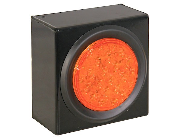 Buyers Products Warning Light, 4 Inch Round, Dome Style, Grommet Snap-IN, Strobe, Amber Lens, 12 – 24 Volts DC, With Grommet and PL3 Plug – SL40AR
