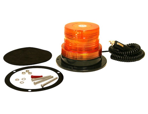 Buyers Products Warning Light, 4 Inch Width X 3-3/4 Inch Height, Dome Style, Magnetic and Permanent Mount, Strobe, Amber Lens – SL500A