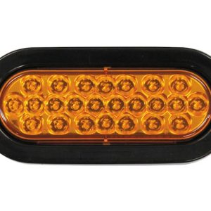 Buyers Products Warning Light, 6 Inch Overall Length, Oval, With 24 LED Lights, 6 Watts, Amber Lens, Black Plastic Housing, Single – SL65AO