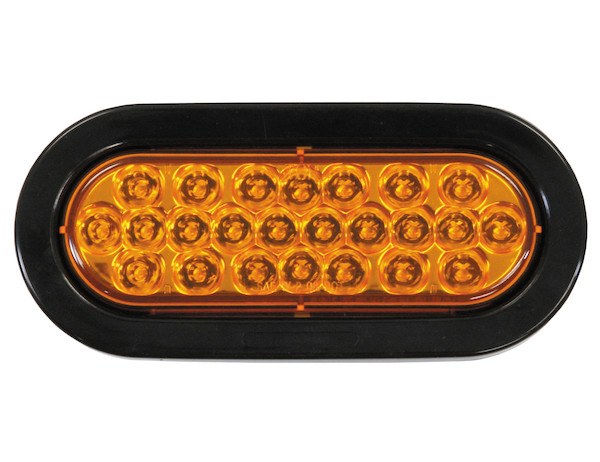 Buyers Products Warning Light, 6 Inch Overall Length, Oval, With 24 LED Lights, 6 Watts, Amber Lens, Black Plastic Housing, Single – SL65AO
