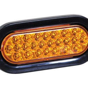Buyers Products Warning Light, 6 Inch Overall Length, Oval, With 24 LED Lights, 6 Watts, Amber Lens, Black Plastic Housing, Single – SL65AO