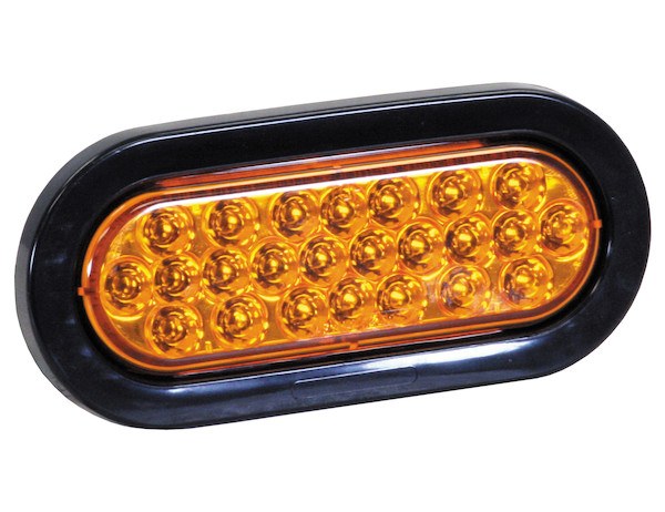 Buyers Products Warning Light, 6 Inch Overall Length, Oval, With 24 LED Lights, 6 Watts, Amber Lens, Black Plastic Housing, Single – SL65AO