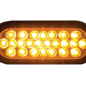 Buyers Products Warning Light, 6 Inch Overall Length, Oval, With 24 LED Lights, 6 Watts, Amber Lens, Black Plastic Housing, Single – SL65AO