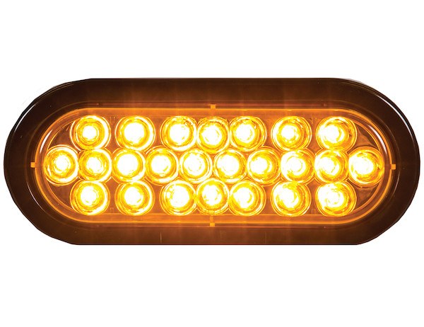 Buyers Products Warning Light, 6 Inch Overall Length, Oval, With 24 LED Lights, 6 Watts, Amber Lens, Black Plastic Housing, Single – SL65AO