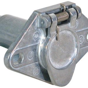 Buyers Products Trailer Wiring Connector Adapter, 6-WAY Truck-Side, Spring-Loaded Door Protects Terminals, Die-Cast Zinc, Single – TC1006