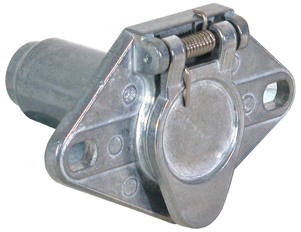 Buyers Products Trailer Wiring Connector Adapter, 6-WAY Truck-Side, Spring-Loaded Door Protects Terminals, Die-Cast Zinc, Single – TC1006