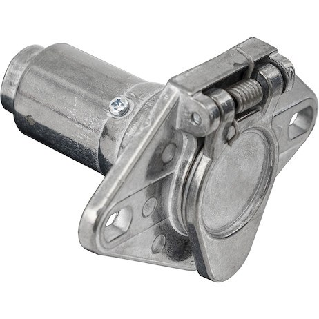 Buyers Products Trailer Wiring Connector Adapter, 6-WAY Truck-Side, Spring-Loaded Door Protects Terminals, Die-Cast Zinc, Single – TC1006