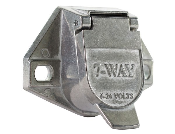 Buyers Products Trailer Wiring Connector Adapter, 7-WAY Truck-Side, Spring-Loaded Door Protects Terminals, 6 to 24 Volt, Die-Cast Zinc – TC1007