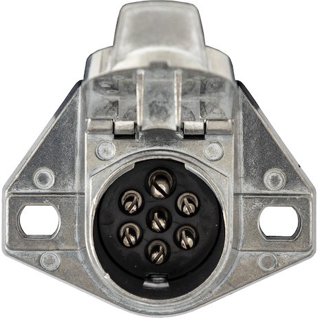 Buyers Products Trailer Wiring Connector Adapter, 7-WAY Truck-Side, Spring-Loaded Door Protects Terminals, 6 to 24 Volt, Die-Cast Zinc – TC1007