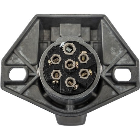 Buyers Products Trailer Wiring Connector Adapter, 7-WAY Truck-Side, Spring-Loaded Door Protects Terminals, 6 to 24 Volt, Die-Cast Zinc – TC1007