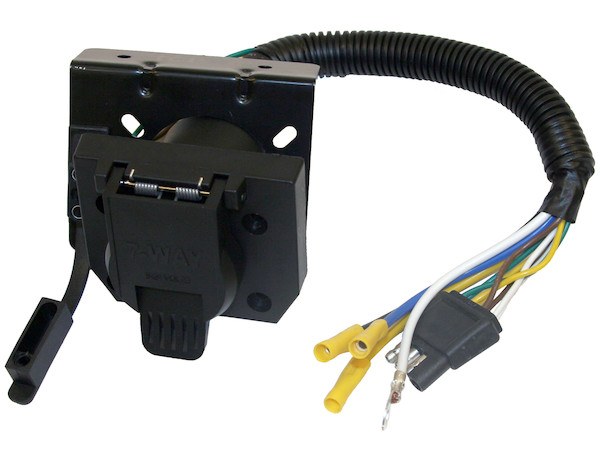 Buyers Products Trailer Wiring Connector, Trailer Side, 7-WAY Dual Plug, Includes 10 Inch Wiring/ Mounting Hardware – TC1474P