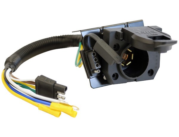 Buyers Products Trailer Wiring Connector, Trailer Side, 7-WAY Dual Plug, Includes 10 Inch Wiring/ Mounting Hardware – TC1474P