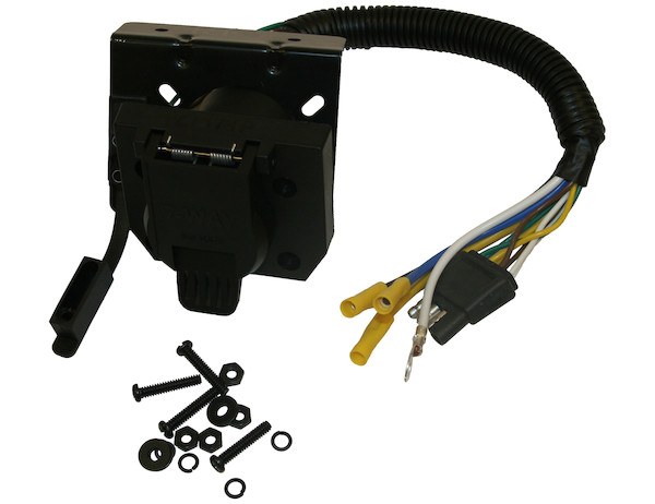 Buyers Products Trailer Wiring Connector, Trailer Side, 7-WAY Dual Plug, Includes 10 Inch Wiring/ Mounting Hardware – TC1474P