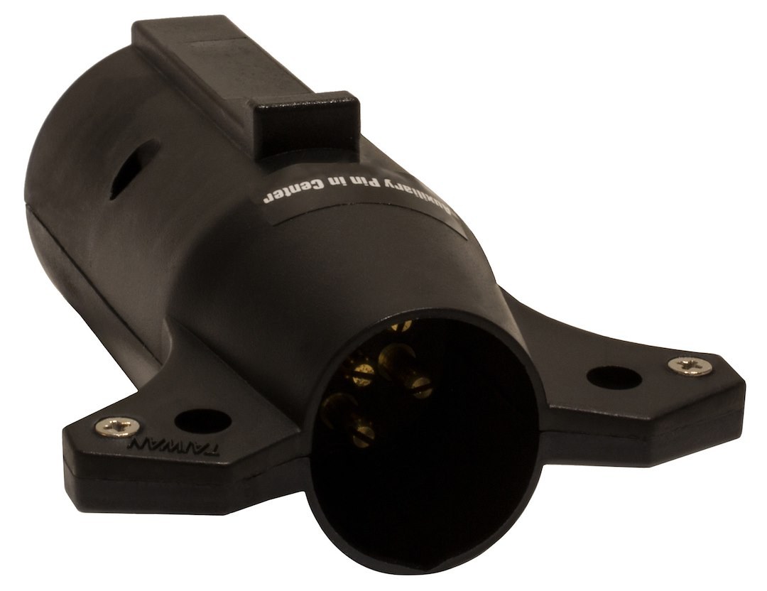 Buyers Products Trailer Wiring Connector Adapter, 7-WAY Flat Pin to 6-WAY Round Pin, Truck Side, Plastic – TC2076P