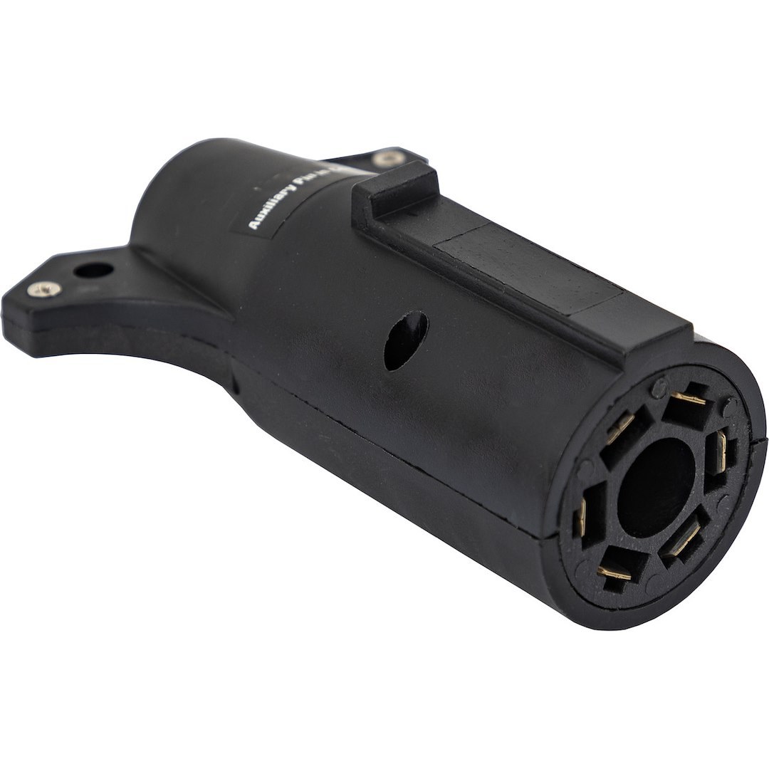 Buyers Products Trailer Wiring Connector Adapter, 7-WAY Flat Pin to 6-WAY Round Pin, Truck Side, Plastic – TC2076P