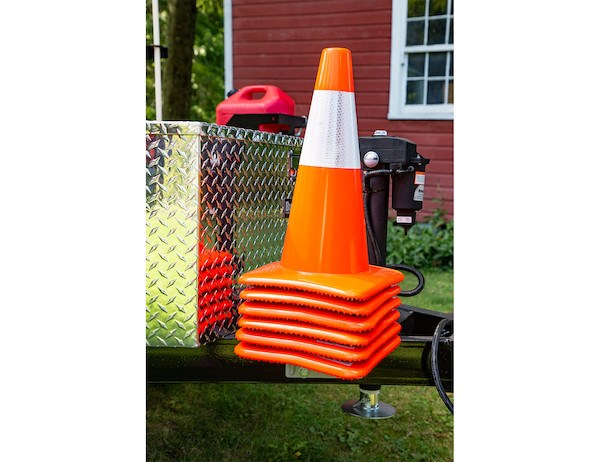 Buyers Products Traffic Cone Holder, To Store Traffic Safety Cones, 22 Inch Height, Holds Up to 10 Cones, Powder Coated, Silver, Metal – TCH10V
