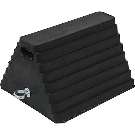 Buyers Products Wheel Chock, Black, Rubber, Single, 6 Inch Height, With Chain Eye – WC1086