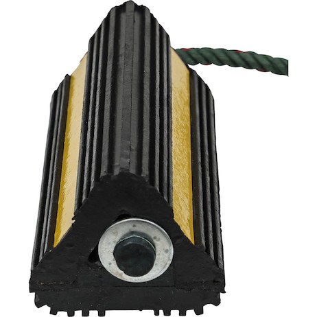 Buyers Products Wheel Chock, Black and Yellow, Rubber, 2 Chocks Connects by Nylon Rope – WC24483