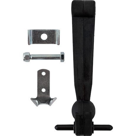 Buyers Products Hood Latch, 7-7/8 Inch Length, T-Handle, Black, Rubber, With Brackets and Pin-With Bumper, Single – WJ208