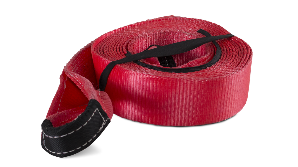Body Armor Tow Strap, Trail, 3 Inch Width X 30 Feet Long, 30000 Pound Rating, Red, Polyester, Double Hoop – 5139