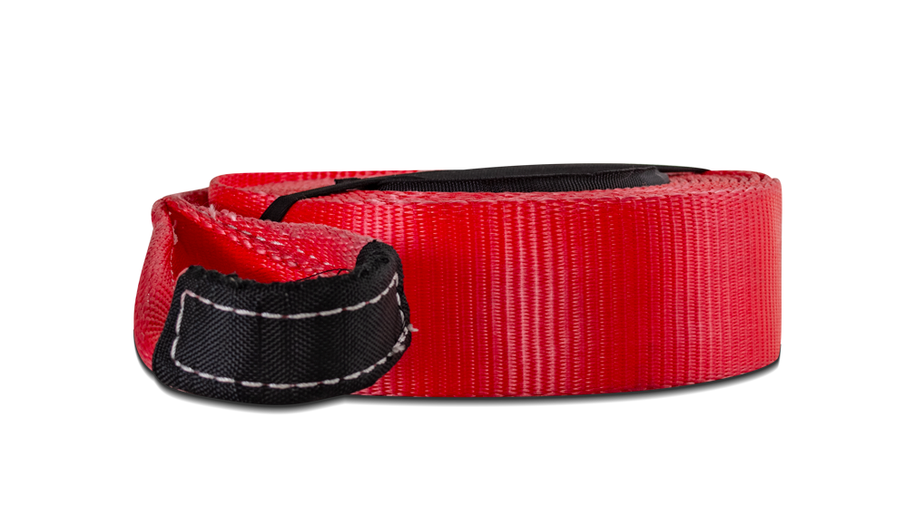 Body Armor Tow Strap, Trail, 3 Inch Width X 30 Feet Long, 30000 Pound Rating, Red, Polyester, Double Hoop – 5139