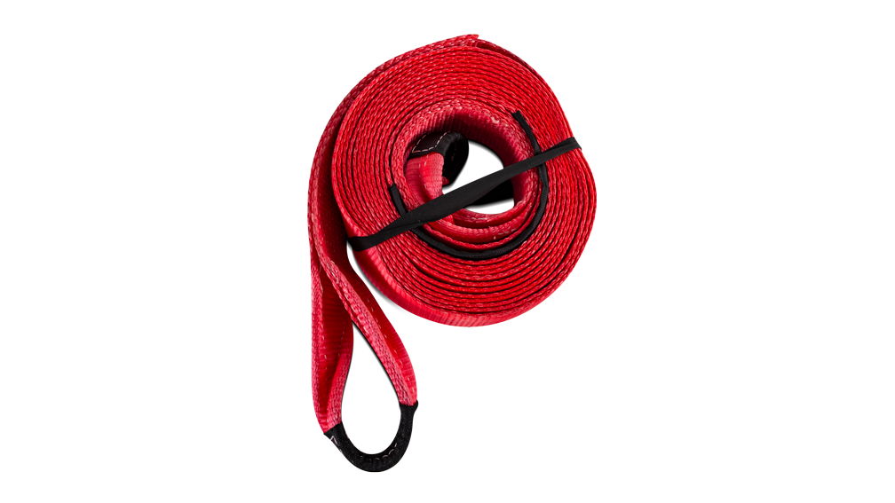 Body Armor Tow Strap, Trail, 3 Inch Width X 30 Feet Long, 30000 Pound Rating, Red, Polyester, Double Hoop – 5139