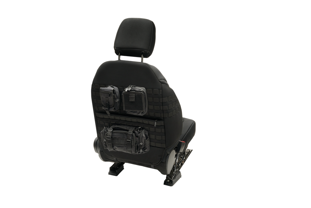 Body Armor Seat Cover, Bucket Seat with Adjustable Headrests, Neoprene, Black, Set of 2 – 91010
