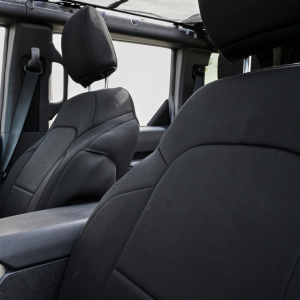 Body Armor Seat Cover, Bucket Seat with Adjustable Headrests, Neoprene, Black, Set of 2 – 91010